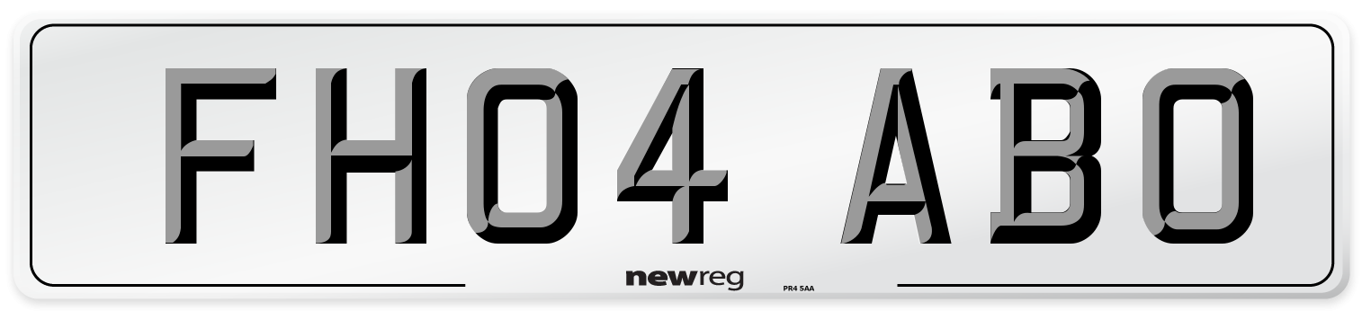 FH04 ABO Number Plate from New Reg